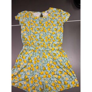 Alexs Lemonade Stand Womens Lemon Print Romper Size L dopamine vacation beach